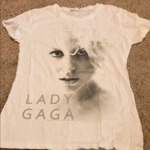 White lady Gaga tshirt
